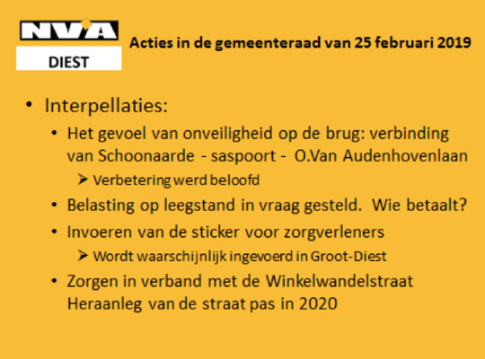 ©n-va Diest Gemeenteraad van 25.02.2019