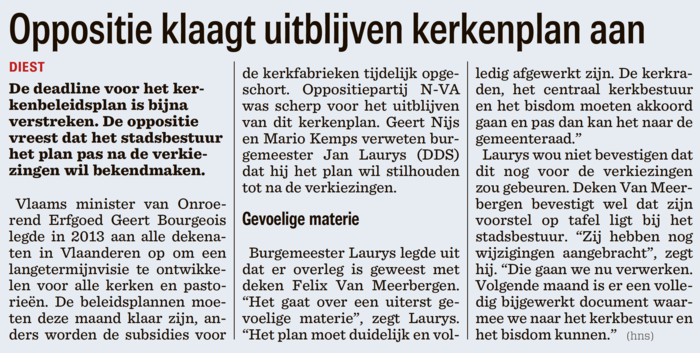 Het Nieuwsblad (Leuven Hageland) - 7 oktober 2017. p. 6.