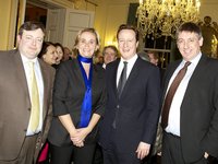 Bart De Wever, Liesbeth Homans, David Cameron en Jan Jambon